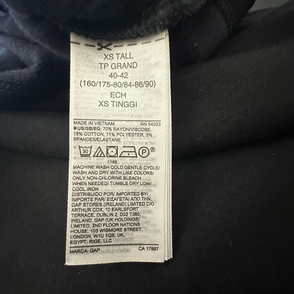 NWT GAP Women’s Shirt Dress Black Turtleneck Long Sleeve Cozy Size XS Tall - Picture 7 of 8